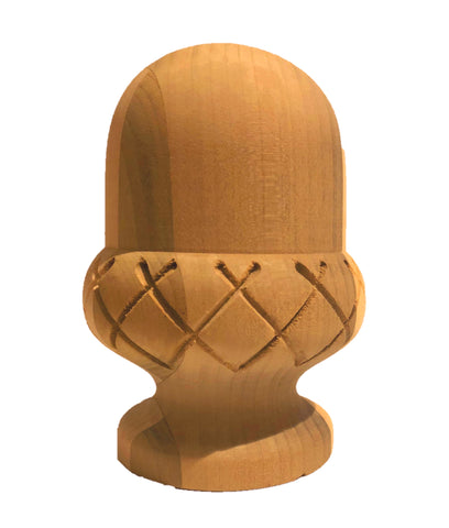 ACORN FINIAL WITH CARVED DETAILS